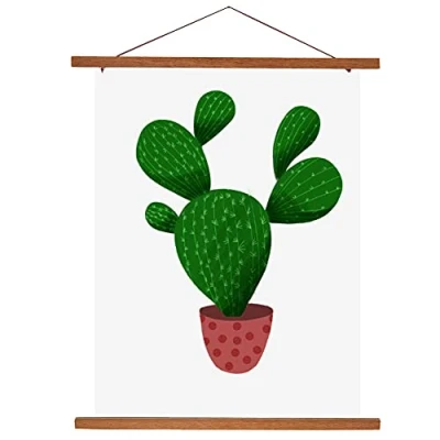 Image of Picture Poster Artwork Canvas Hanger Modern Magnetic DIY Wooden Photo Frame For Home Decoration Wall Teak Wood(21cm)