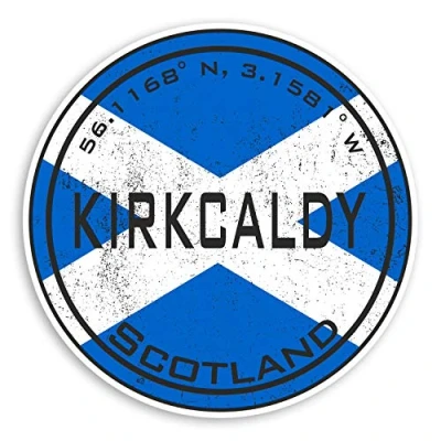 Image of 2 x 10cm Kirkcaldy Scotland Vinyl Stickers Scottish Flag Sticker Luggage #20613 (10cm Wide)