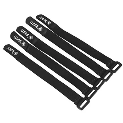 Image of Elastic Bike Strap, 5 PCS/Set Road Pump Strap Band Bicycle Straps Reusable Multi Purpose Adjustable Hook and Loop Cable Ties Downs Fastening Securing Straps(Black)