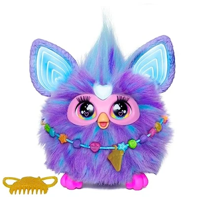 Image of Furby Purple, 15 Fashion Accessories, Interactive Plush Toys for 6 Year Old Girls &amp; Boys Up, Voice Activated Animatronic, English Version
