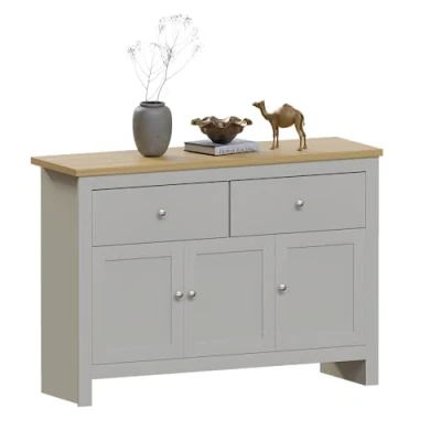 Image of Vida Designs Cosmo TV Unit, Engineered Wood, Grey, H 82 x W 117 D 35 Cm