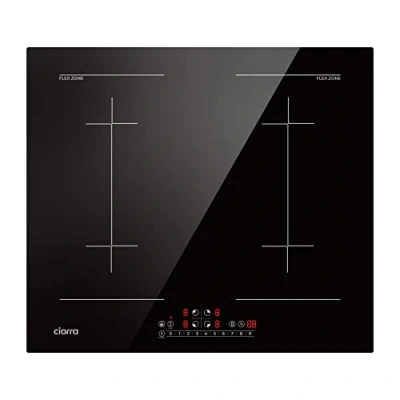 Image of CIARRA CBBIH4BFF 4 Zone Built in Induction Hob with Two Flex Zones Power Booster Touch Control Plates 9 Levels 60 cm 7200 W