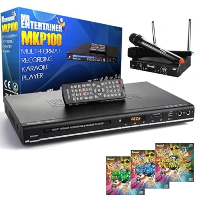 Image of Mr Entertainer MKP100 CDG DVD MP3G Karaoke Machine Player. HDMI/Record/Rip/USB (Wireless Microphones + 600 Songs)