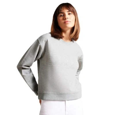 Image of Ted Baker London Womens Lorito Branded Sweatshirt in Grey Size 3 Medium UK 12
