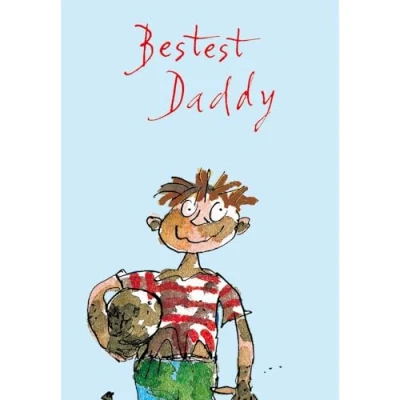 Image of Quentin Blake Illustrated Father&#039;s Day Card (WDM 450495) Football, Little Rascal by Woodmansterne