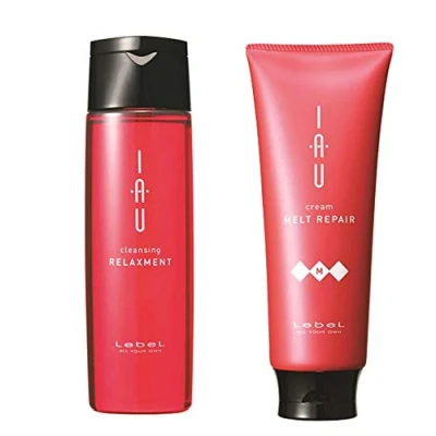 Image of Lebel IAU Cleansing Relaxment Hair Shampoo 200ml &amp; Melt Repair Treatment Set (Green Tea Set)