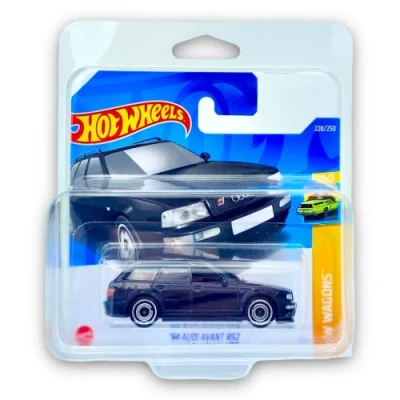 Image of Hot Wheels &#039;94 Audi Avant RS2 (Black) 5/5 HW Wagons 2022 228/250 (Short Card) *** COMES IN A KLAS CAR KEEPER PROTECTIVE COLLECTORS CASE HCT69 (HW0195)
