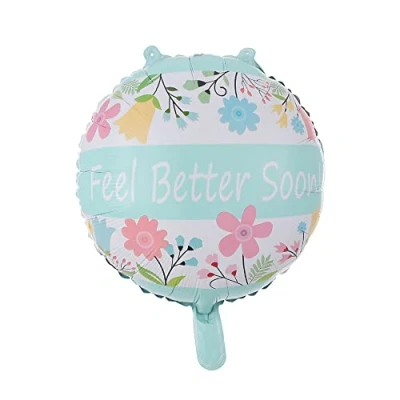 Image of Flowers Get Well Soon Foil Balloon, 45cm (2 pack)