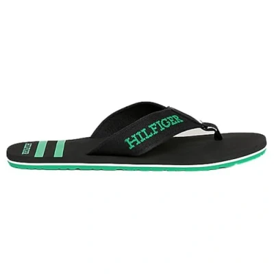Image of Tommy Hilfiger Men Flip flops Sporty Beach Sandal, Black (Black), 40