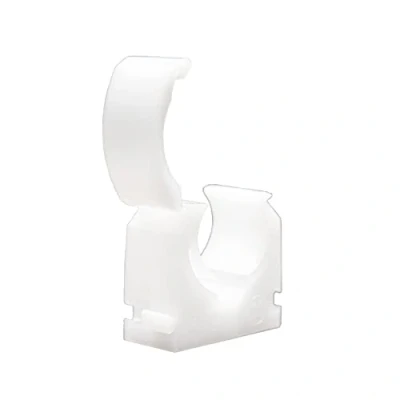 Image of Talon 20mm Single Hinged Pipe Clip x100 Natural 360 Fixing for Pipework UV Stabilized Up to 85C Safe Use On Plumbing, Gas and Air Conditioning