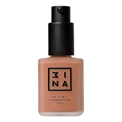 Image of 3INA MAKEUP Vegan Cruelty Free The 3 in 1 Foundation 220 Pink brown Primes and Conceals Medium High Coverage SPF15 Matte Finish Long Lasting &amp; Hydrating Formula