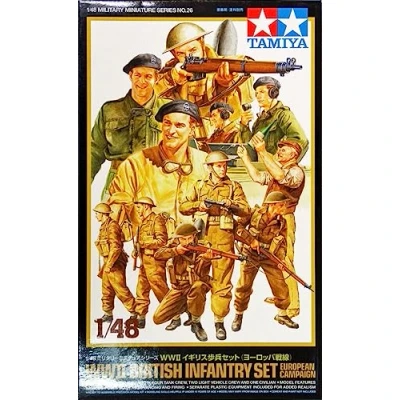 Image of TAMIYA 300032526 WWII figure set British infantry in Europe, military kit 1:48