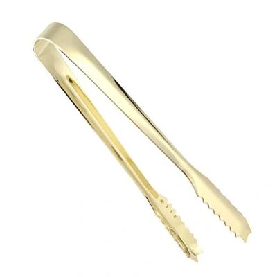 Image of TOPINCN Ice Tong, Food Serving Tongs Stainless Steel Cube Clip Salad BBQ Clamp for Home Bar Kitchen Tea Party Hotel, Gold