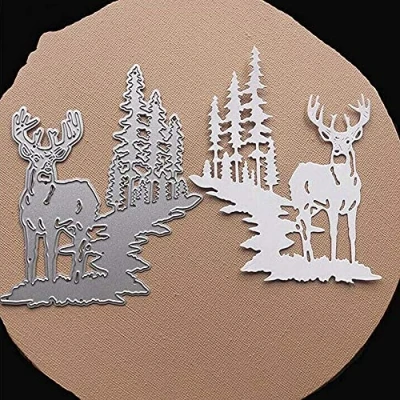 Image of Christmas Deer Metal Cutting Dies, YunTrip Merry Tree Die Stencils for DIY Craft Card Making Embossing Photo Decorative Paper Dies Scrapbooking
