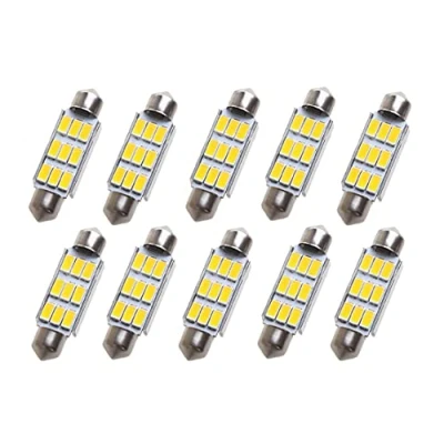 Image of 10x Warm White Car Dome 5630 SMD 9 LED C5W Bulb Light Lamp Interior Festoon 42MM 12V