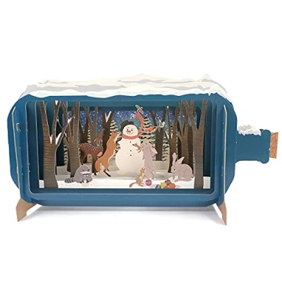 Image of Message In A Bottle Woodland Fun Pop Up Christmas Greeting Card By Alljoy Cards XMIB047