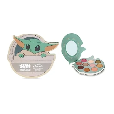 Image of MAD BEAUTY Disney&#039;s Star Wars The Mandalorian Grogu Baby Yoda Fourteen Shade Palette, Sharp, Glittery, Shimmering Shades, Self Care and Cosmetic Gift