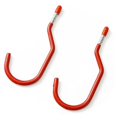 Image of Dekton 2 PC 8MM Bicycle Hooks Durable with Scratch Resistant Plastic Coating Ideal for Hanging Tools, Equipment, and in Sheds, Workshops, Homes Strong &amp; Versatile Solution