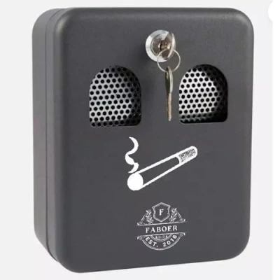 Image of Faboer Wall Mounted Lockable Cigarette Ashtray Ash Bin Ashbin for Pub Office Restaurant Outdoor Garden Smoking Butt Tray Can Outside with 2 Keys Anthracite Grey