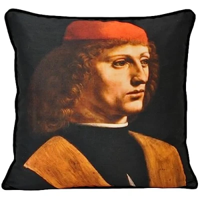 Image of Paoletti Leonardo Musician Photographic Print Piped Feather Filled Cushion Multicolour One Size