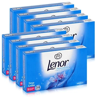 Image of Lenor Dryer Cloths Aprilfrisch 34 Laundry Care in (Pack of 8)