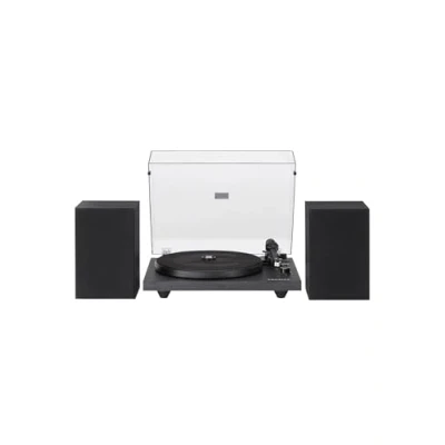 Image of Crosley C62 Record Player with Speakers Bluetooth Turntable 60W Bookshelf Speakers, Easy Set Up Vinyl Dust Cover, Shelf System, Audio Technica Cartridge, Black