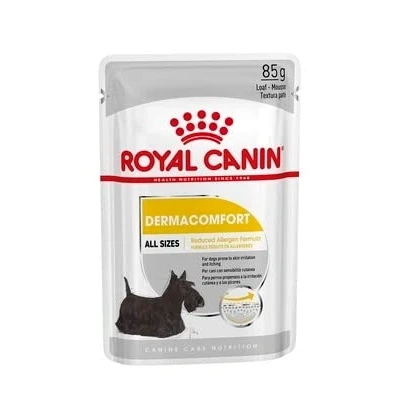 Image of Royal Canin Dermacomfort Wet Pouches Adult Dog Food 85g (Pack of 48)
