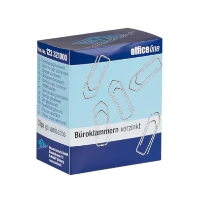 Image of WEDO Paper Clips 32 mm Pointed Pack of 1000 Glossy Galvanised