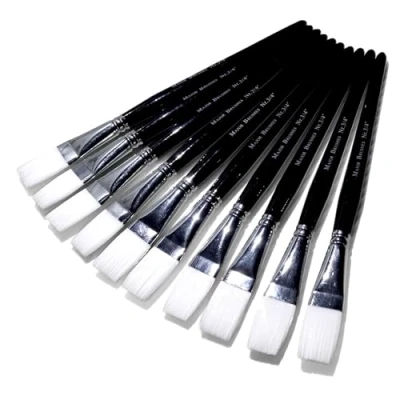Image of Major Brushes White Flat Synthetic Sable 3/4&quot; (19mm) Set of 10
