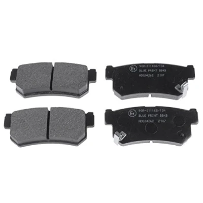 Image of 4841305100, 4841308050 Brake pad set BLUE PRINT ADG04262 Rear Axle with acoustic wear warning anti squeak plate SSANGYONG: Rexton / 2