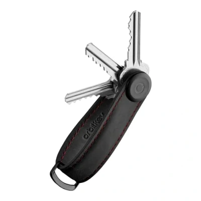 Image of Orbitkey PORTACHIAVI Cactus Leather Black Crazy Horse Black, One Size, Black/White, Modern