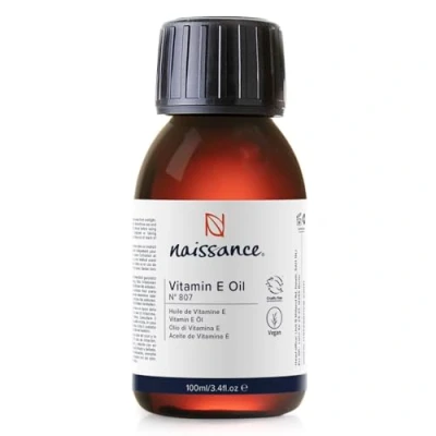 Image of Naissance Vitamin E Oil (No. 807) 100ml for Skin, Face, Hair Growth, Scalp, Nails, Cuticles, Scars Natural &amp; Plant based