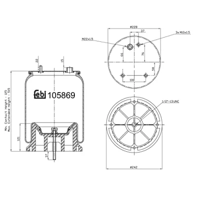 Image of 1793526 Boot, air suspension FEBI BILSTEIN 105869