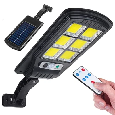 Image of Maclean MCE446 Solar Street lamp with Motion and Dusk Sensor IP54 4W 400 lumens 6500K Remote Control Outdoor Wall Light