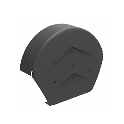 Image of Home.smart Grey Half Round Ridge End Cap for Dry Verge Systems, Gable Apex Roof Tiles, Black, 1 Metre
