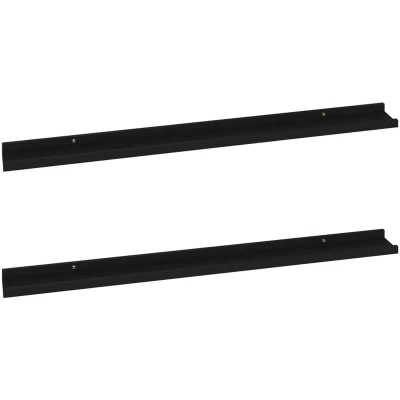 Image of vidaXL Wall Shelves 2 pcs Black 100x9x3 cm
