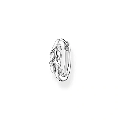 Image of Thomas Sabo Single Creole Leaves with Stones 925 Sterling Silver CR681 051 14