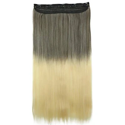 Image of CAISHA 24&quot; Clip In Hair Extensions One Piece Full Head Hairpiece Straight Ombré Brown Blond C76
