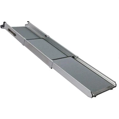 Image of PetSafe Happy Ride Compact Telescoping Dog Ramp Portable Lightweight Pet Great for Cars, Trucks and 4X4s Durable Aluminium Frame Supports up to 140 kg High Traction Surface Design