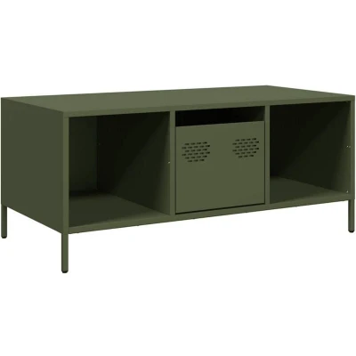 Image of vidaXL Coffee Table Olive Green 101.5x50x43.5 cm Cold rolled Steel
