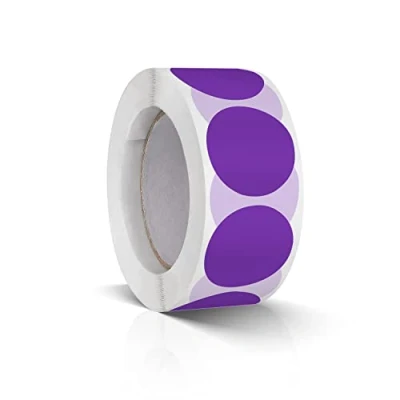 Image of Round Stickers Purple 25 mm Circle Labels Colour Coding Dot Vinyl Floor Sticker Waterproof Removable Roll of 500