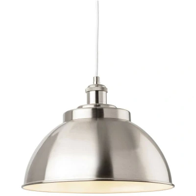Image of Genoa Industrial Dome Pendant Light Brushed Steel