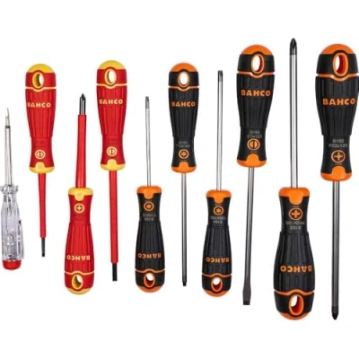 Image of BAHCO B219.110 BahcoFit XL Screwdriver Set, 10 Piece (Flat, Insulated, Rubber, Black, Items)