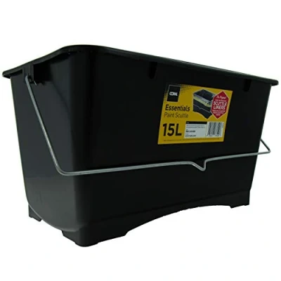 Image of Coral 73322 Essentials Plastic Paint Scuttle Container with Metal Handle for Paints and Paste 15 Litre