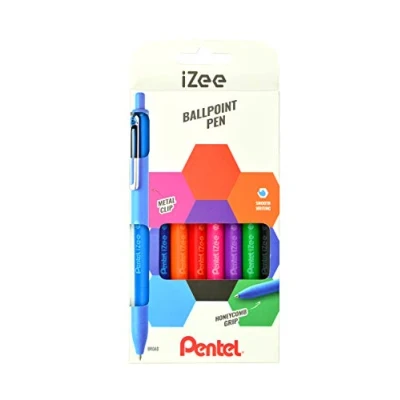 Image of Pentel iZee Retractable 1.0mm Ballpoint Assorted 8pc wallet