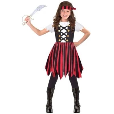 Image of Amscan 9904741 Girls Pirate Shipmate Cutie World Book Day Fancy Dress Costume Age: 3 4 Yrs