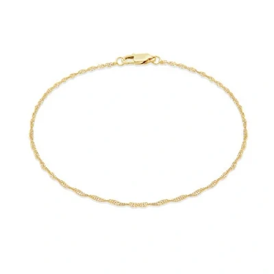 Image of Carissima Gold Women&#039;s 9 ct Yellow Diamond Cut 1 mm 30 PG Twist Curb Chain Bracelet of Length 19 cm/7.5 Inch