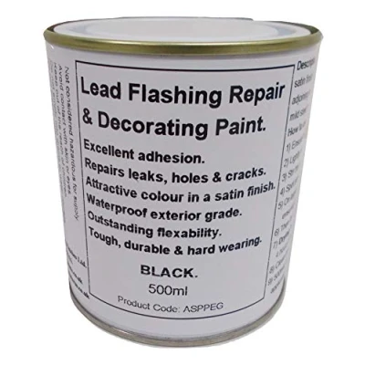 Image of 1 x 500ml Black. Lead Flashing/Roof Repair &amp; Decorative Paint.