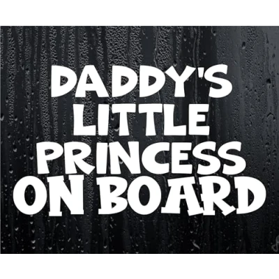 Image of Car Sticker Daddy&#039;s Little Princess On Board Family Van Window Bumper Boot Door Decal