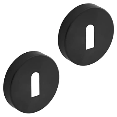 Image of Decoranddecor 54mm Round Key Rose Aluminium Standard Escutcheon (Matt Black)